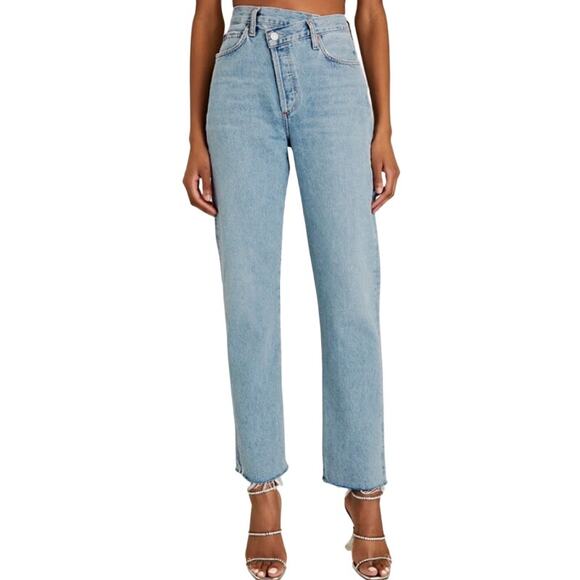 REVOLVE Denim - AGOLDE Criss Cross Upsized Suburbia Jeans in Light Wash size 29